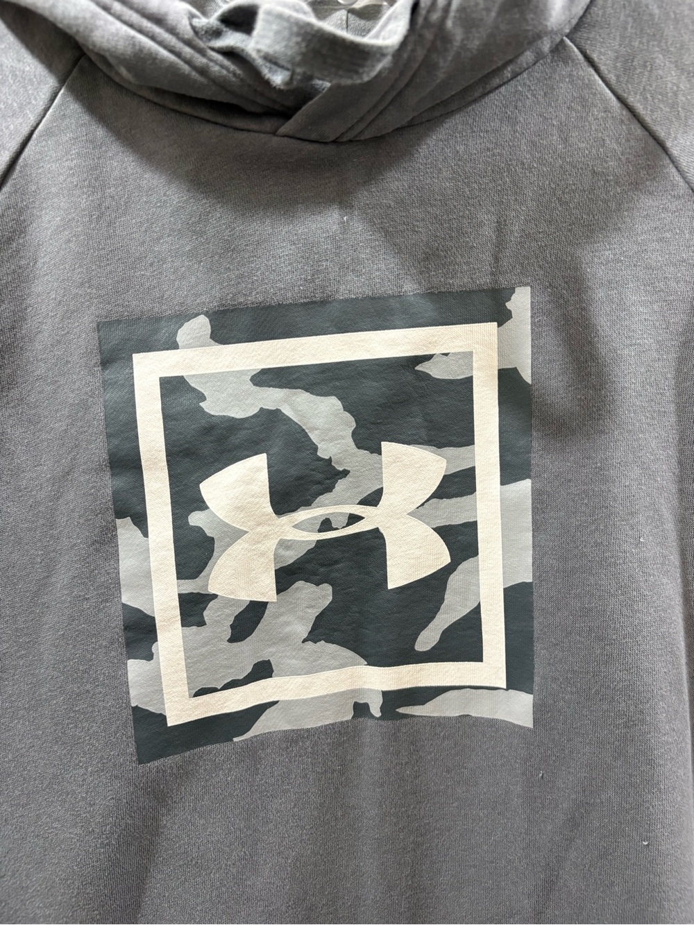 LG Gray Hoodie with Camo Logo Print - Picture 2 of 4